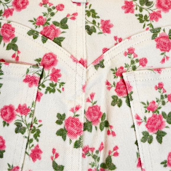 NEW ASOS LUXE Straight Cut Wide Leg Jeans Denim Roses and Cream High Rise 6 NWT - Picture 5 of 10